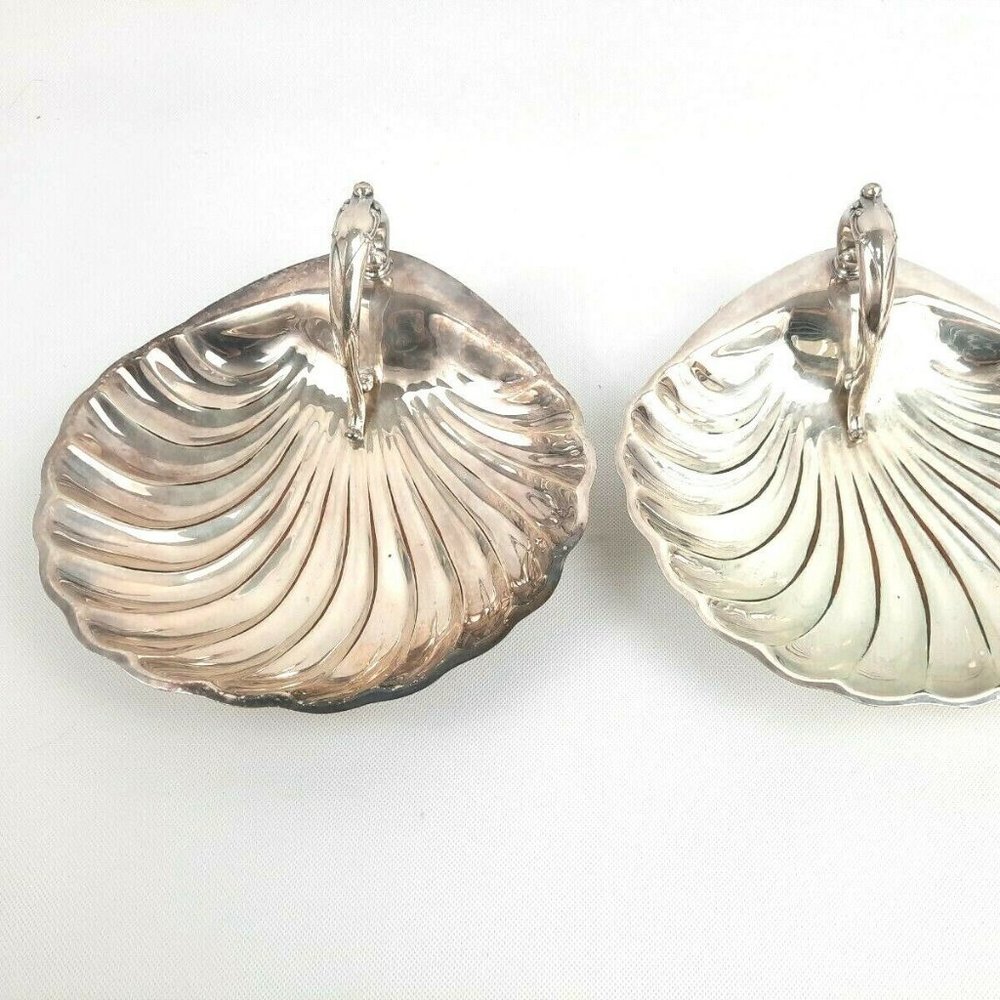 Apollo Bernard Rice's Sons EPNS Silver on Copper Shell Candy Dish #5437 9.5"